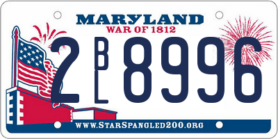 MD license plate 2BL8996