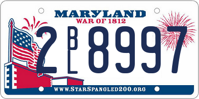 MD license plate 2BL8997