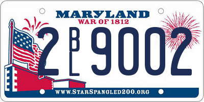 MD license plate 2BL9002