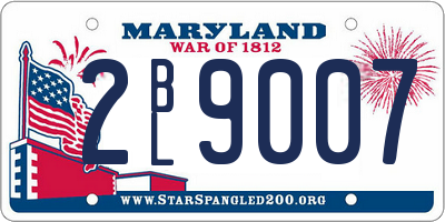 MD license plate 2BL9007