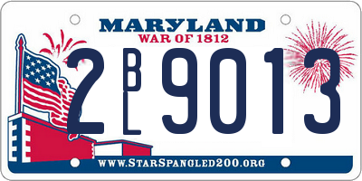 MD license plate 2BL9013