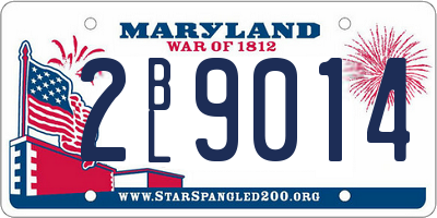 MD license plate 2BL9014