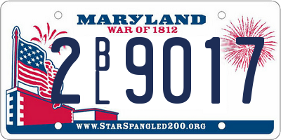 MD license plate 2BL9017