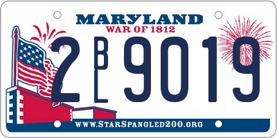 MD license plate 2BL9019