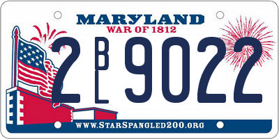 MD license plate 2BL9022