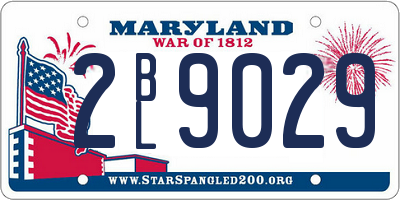 MD license plate 2BL9029