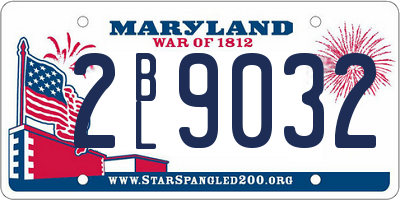 MD license plate 2BL9032