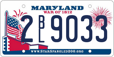 MD license plate 2BL9033