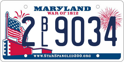 MD license plate 2BL9034