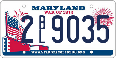 MD license plate 2BL9035