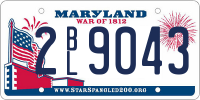 MD license plate 2BL9043