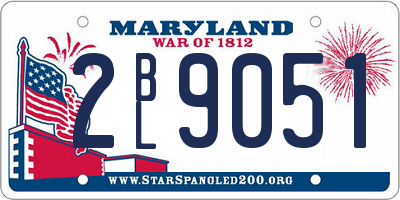 MD license plate 2BL9051