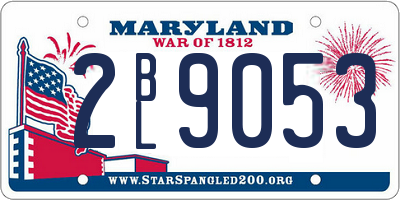 MD license plate 2BL9053