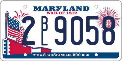 MD license plate 2BL9058