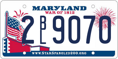 MD license plate 2BL9070