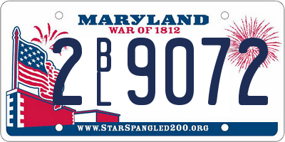 MD license plate 2BL9072