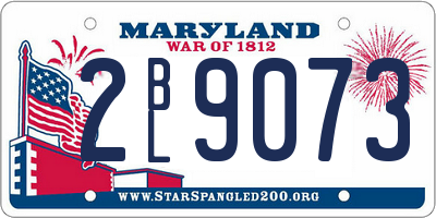 MD license plate 2BL9073
