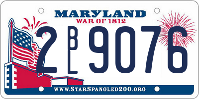 MD license plate 2BL9076