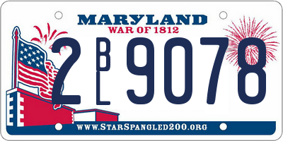 MD license plate 2BL9078
