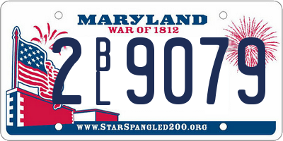 MD license plate 2BL9079