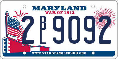 MD license plate 2BL9092