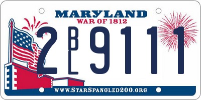 MD license plate 2BL9111