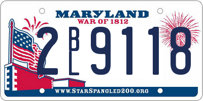 MD license plate 2BL9118