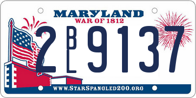 MD license plate 2BL9137