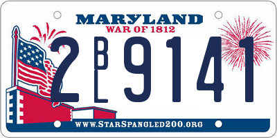 MD license plate 2BL9141