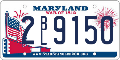 MD license plate 2BL9150