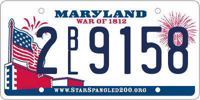 MD license plate 2BL9158