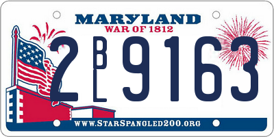 MD license plate 2BL9163