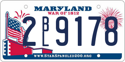 MD license plate 2BL9178