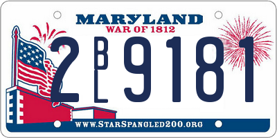 MD license plate 2BL9181