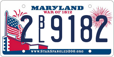 MD license plate 2BL9182