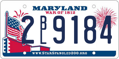 MD license plate 2BL9184
