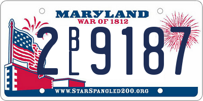 MD license plate 2BL9187