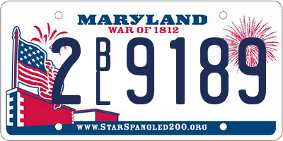 MD license plate 2BL9189