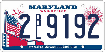 MD license plate 2BL9192