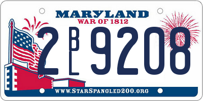 MD license plate 2BL9208