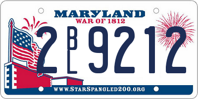MD license plate 2BL9212