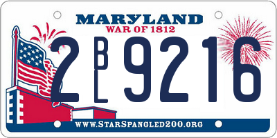 MD license plate 2BL9216