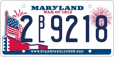 MD license plate 2BL9218