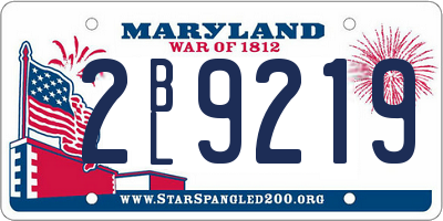 MD license plate 2BL9219