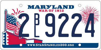 MD license plate 2BL9224