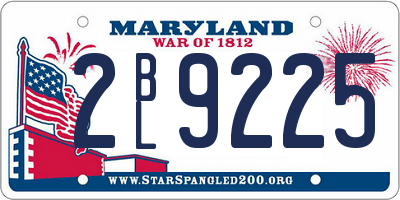 MD license plate 2BL9225