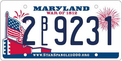 MD license plate 2BL9231
