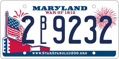 MD license plate 2BL9232