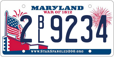 MD license plate 2BL9234