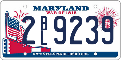 MD license plate 2BL9239